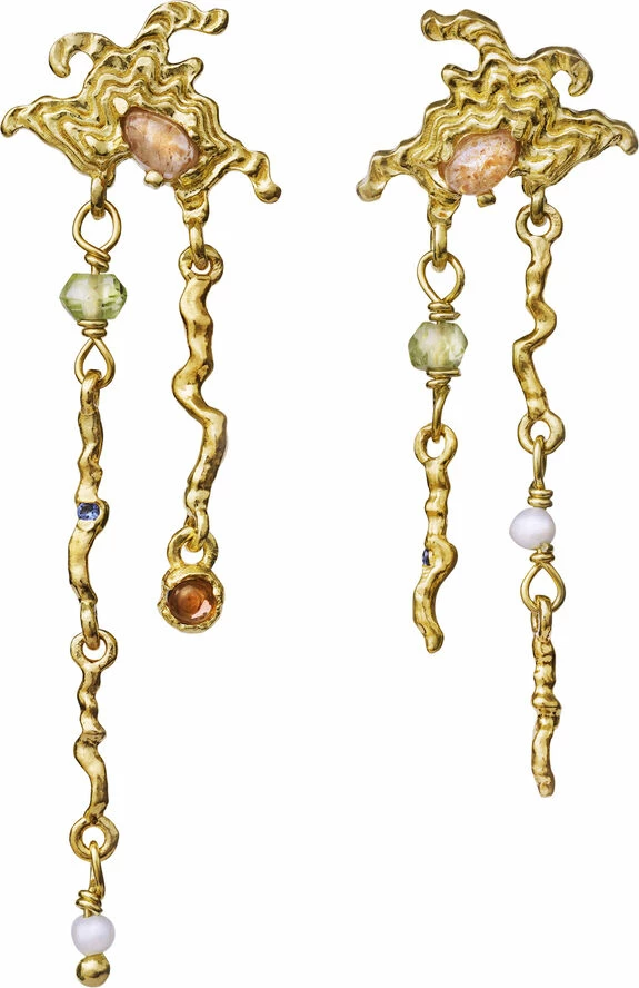 Maanesten Blaze Earrings Sterling Silver (925) Gold Plated 1 Maanesten Blaze Earrings Sterling Silver (925) Gold Plated