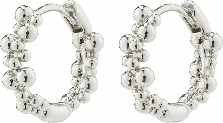 Pilgrim SOLIDARITY Recycled Small Bubbles Hoops Silver-plated