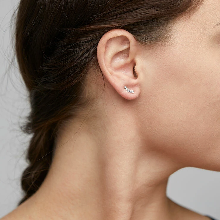 Pilgrim Øreringe, Anita, Sølvbelagt, Krystal Sølv - Billede 2