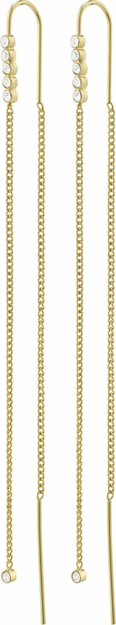 Pilgrim ANDREA Recycled Chain Crystal Earrings Gold-plated