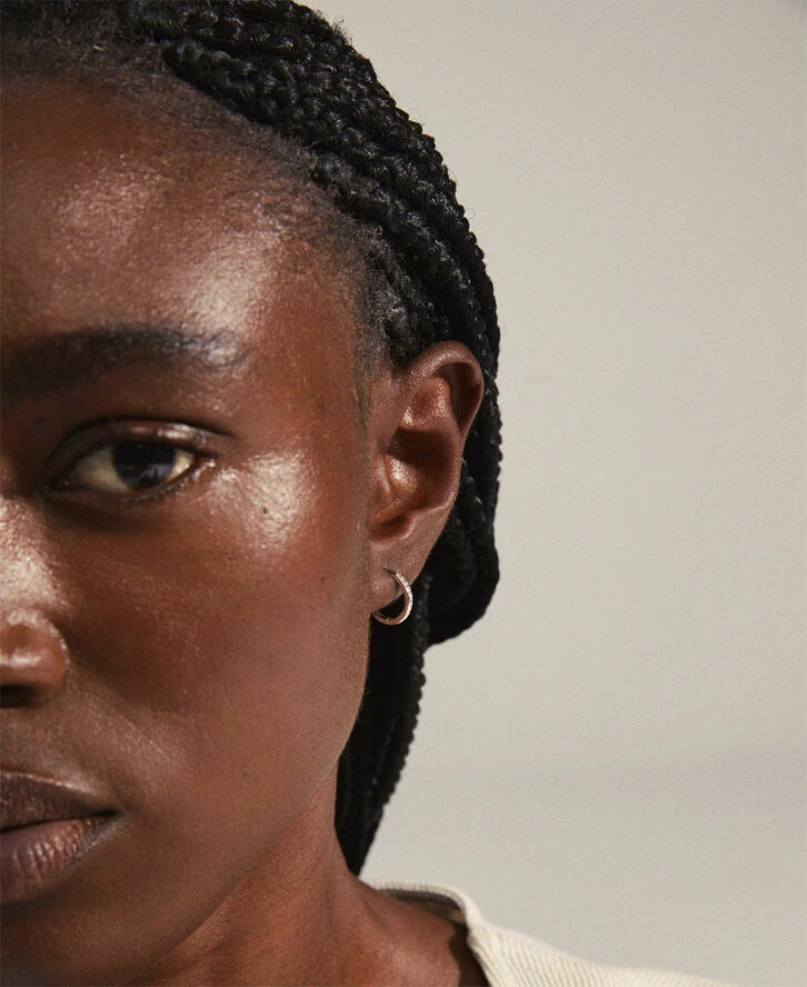 Pilgrim BLOSSOM Recycled Hoop øreringe Og Cuff 2-i-1 Sæt Sølvbelagt - Billede 2