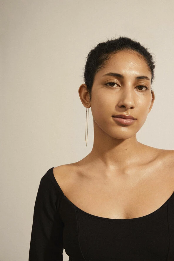 Pilgrim ANDREA Recycled Chain Crystal Earrings Gold-plated - Billede 2