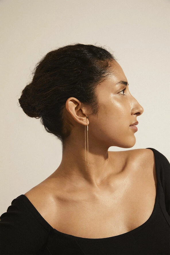 Pilgrim ANDREA Recycled Chain Crystal Earrings Gold-plated - Billede 3