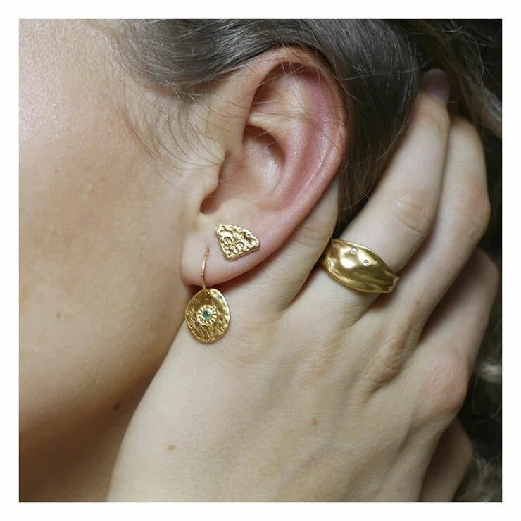 ENAMEL Copenhagen Earring, Esma Green Agate - Billede 2