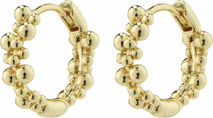 Pilgrim SOLIDARITY Recycled Small Bubbles Hoop Earrings Gold-plated