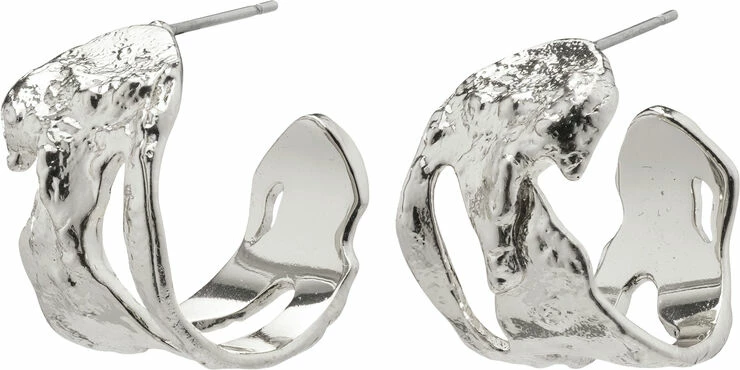 Pilgrim HAPPY Organiske Hoop øreringe Sølvbelagt