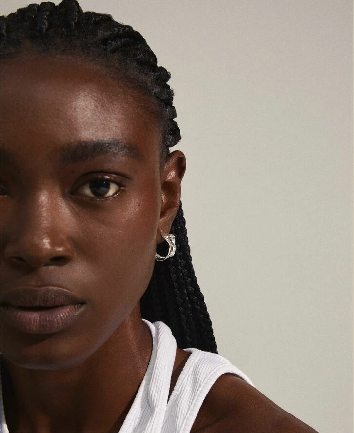 Pilgrim HAPPY Organiske Hoop øreringe Sølvbelagt - Billede 2