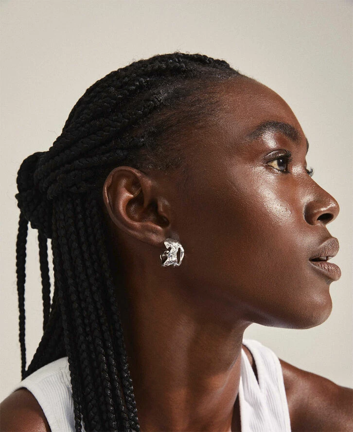 Pilgrim HAPPY Organiske Hoop øreringe Sølvbelagt - Billede 3