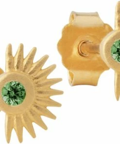 ENAMEL Copenhagen Stud, Petite Soleil Green CZ