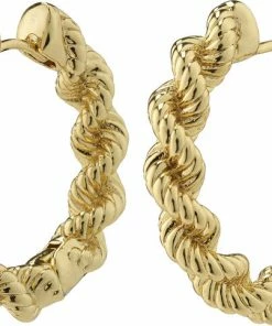 Pilgrim ANNIKA Recycled Robe Chain Hoop Earrings Gold-plated