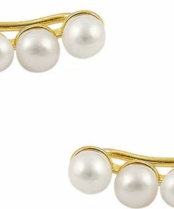 Hultquist Pearl Crossoint Earrings Guld