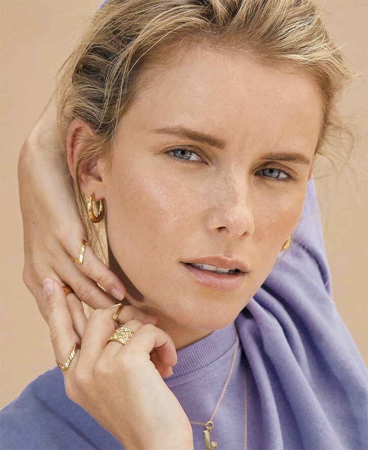 Jane Kønig Rhombus Earring, Gold-plated Sterling Silver 221 - Billede 4