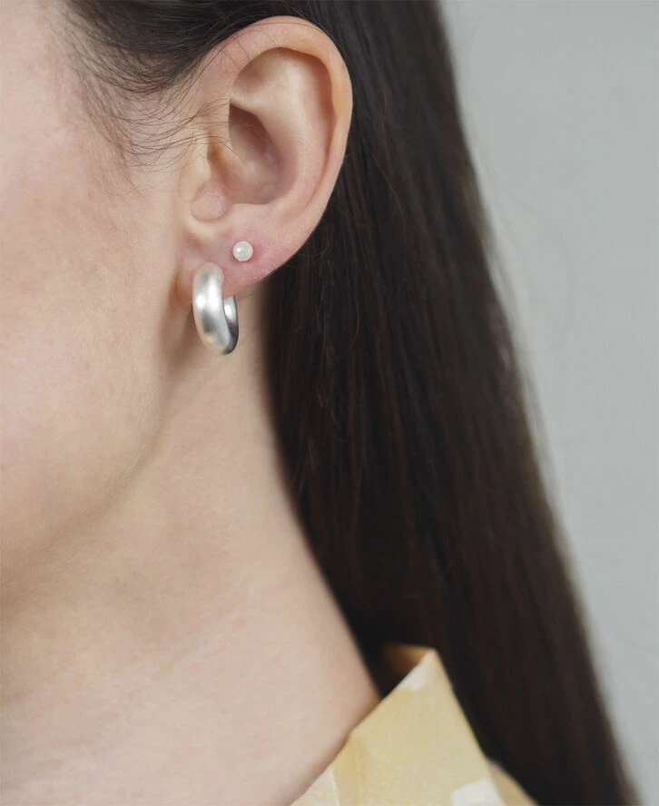 Jane Kønig Small Chunky Hoop, Sterling Silver 223 - Billede 6