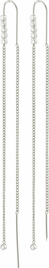 Pilgrim ANDREA Recycled Chain Crystal Earrings Silver-plated