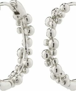 Pilgrim SOLIDARITY Recycled Medium Bubbles Hoops Silver-plated