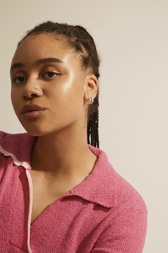 Pilgrim SOLIDARITY Recycled Medium Bubbles Hoops Silver-plated - Billede 2