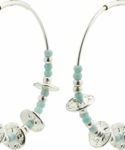 Pilgrim ENERGETIC Blå Hoop øreringe Sølvbelagt