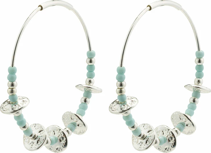 Pilgrim ENERGETIC Blå Hoop øreringe Sølvbelagt