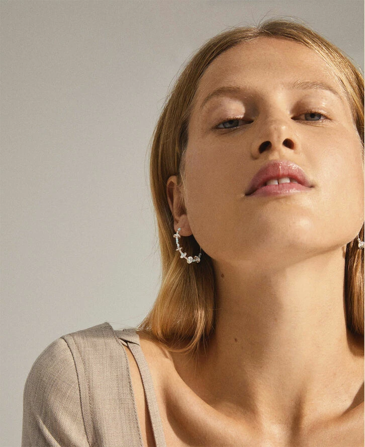 Pilgrim ENERGETIC Blå Hoop øreringe Sølvbelagt - Billede 2