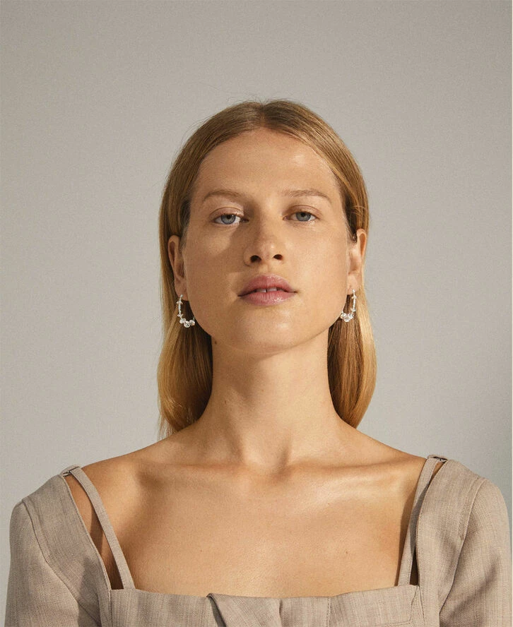 Pilgrim ENERGETIC Blå Hoop øreringe Sølvbelagt - Billede 3