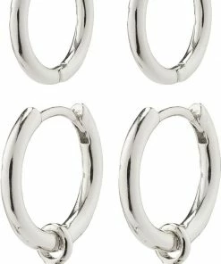 Pilgrim ANNETTE Hoop Earrings 2-in-1 Set Silver-plated