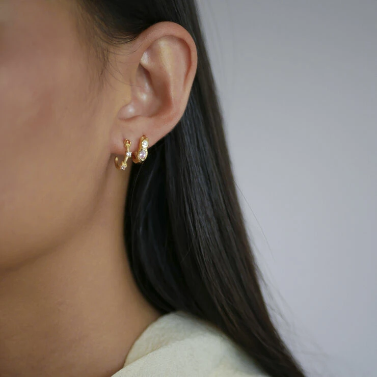 ENAMEL Copenhagen Hoops, Leonora Pink/White CZ - Billede 3