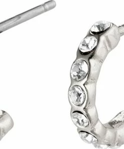 Pilgrim Øreringe, Brigitte, Sølvbelagt, Krystal Sølv