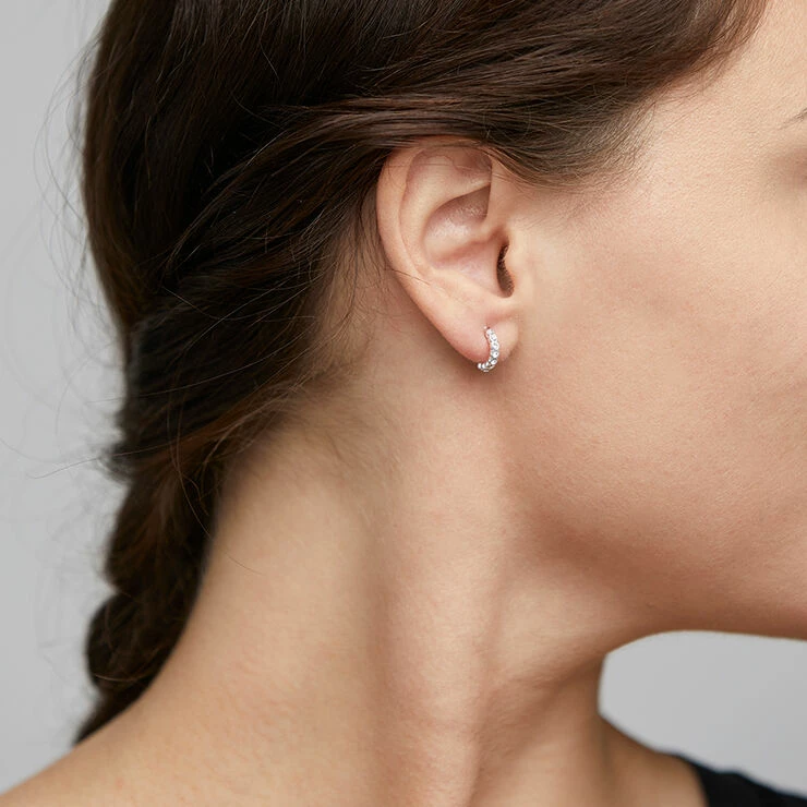 Pilgrim Øreringe, Brigitte, Sølvbelagt, Krystal Sølv - Billede 2