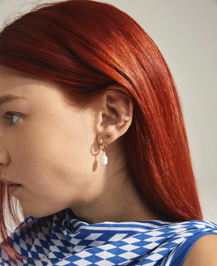 Pilgrim ENERGETIC Ferskvandsperle øreringe 3-i-1 Sæt Guldbelagt - Billede 4