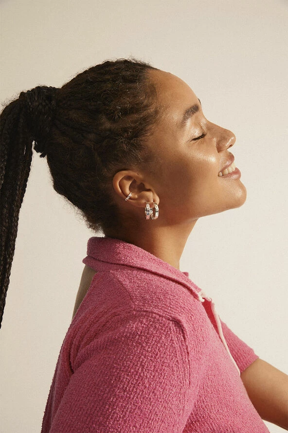 Pilgrim KINDNESS Rustic Hoop Earrings & Cuff Silver-plated - Billede 3