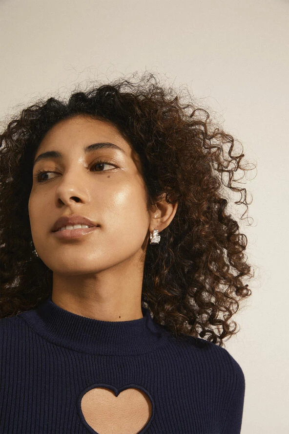 Pilgrim WILLPOWER Recycled Huggie Hoop Earrings Silver-plated - Billede 3