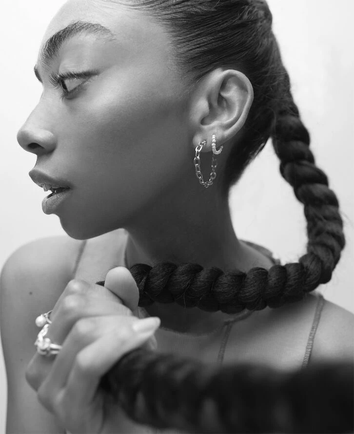 Jane Kønig ROW | HOOP EARRING | GOLD PLATED 221 - Billede 4