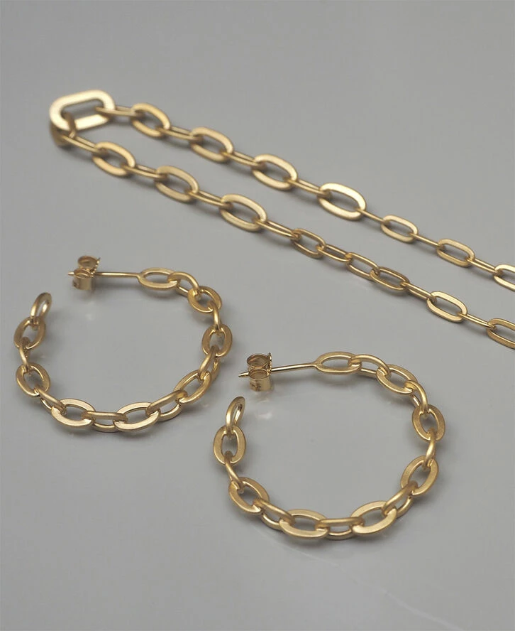 Jane Kønig ROW | HOOP EARRING | GOLD PLATED 221 - Billede 5