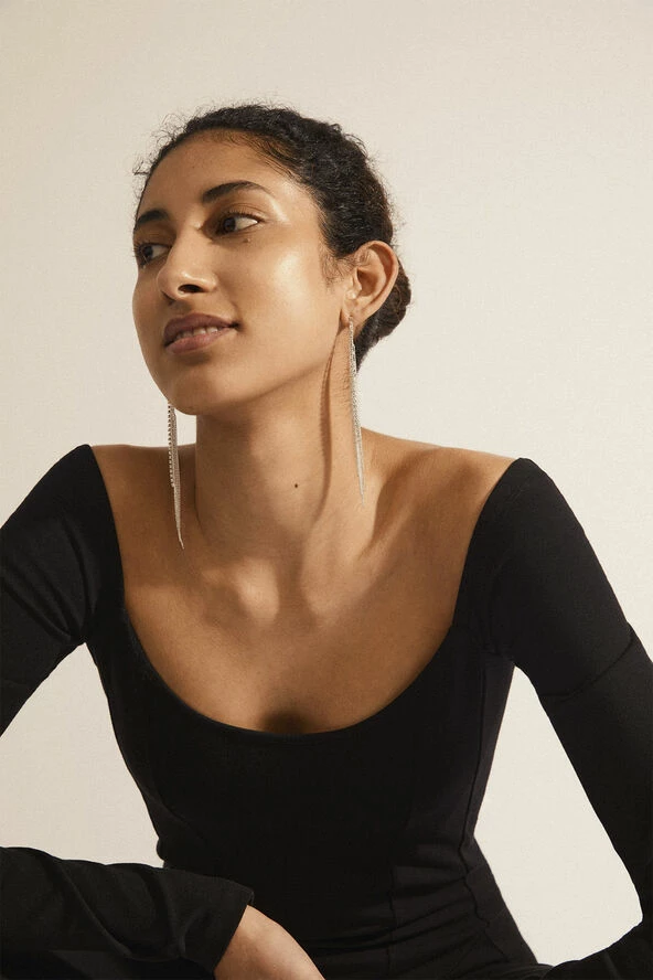 Pilgrim ANE Crystal Waterfall Earrings Silver-plated - Billede 2