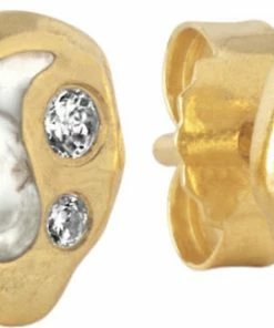 ENAMEL Copenhagen Studs, Sparkling Yin Yang 925s/Gp/M