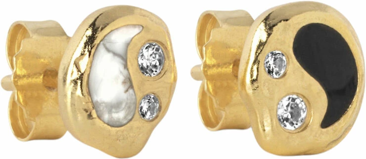 ENAMEL Copenhagen Studs, Sparkling Yin Yang 925s/Gp/M