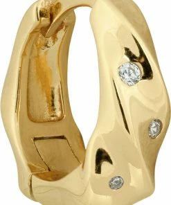 The Earring Shop Twist Huggie Large Gold