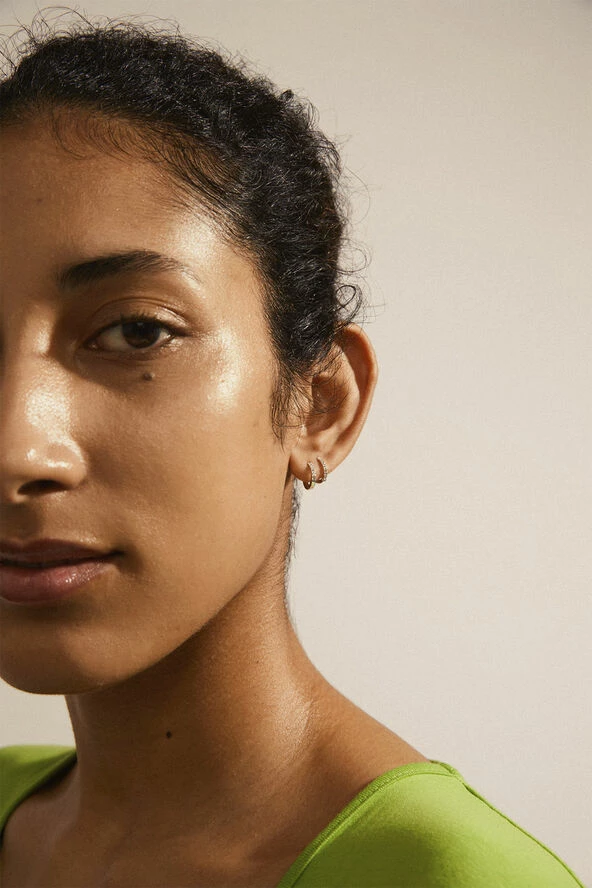 Pilgrim FRIENDS Crystal Huggie Hoops, 2-in-1 Set, Silver-plated - Billede 2