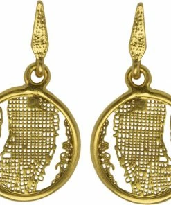 Hultquist Manhattan &oslash;restikker. M&aring;l: 3 X 1.7 Cm. Guld