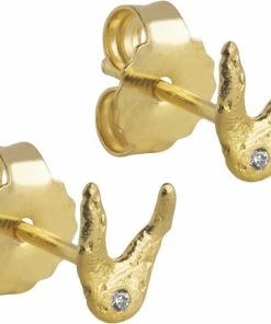 ENAMEL Copenhagen Studs, Wishbone Clear CZ