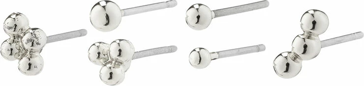 Pilgrim SOLIDARITY Bubbles Earstuds Multi-set Silver-plated