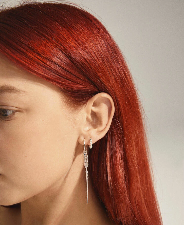 Pilgrim EUPHORIC Hoop øreringe 2-i-1 Sæt Sølvbelagt - Billede 3