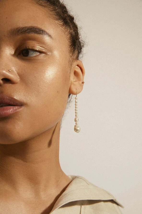 Pilgrim WILLPOWER Pearl Earrings Silver-plated - Billede 4