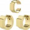 Pilgrim FRIENDS Wide Chunky Hoop Earrings And Cuff, Gold-plated