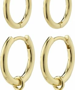 Pilgrim ANNETTE Hoop Earrings 2-in-1 Set Gold-plated
