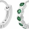 Pernille Corydon Jewellery Hope Huggies, Green Chalcedony Size 9 Mm