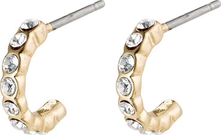 Pilgrim Øreringe, Brigitte, Guldbelagt, Krystal Guld