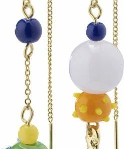 Pilgrim FINULA Asymmetriske Multifarvede øreringe Guldbelagt