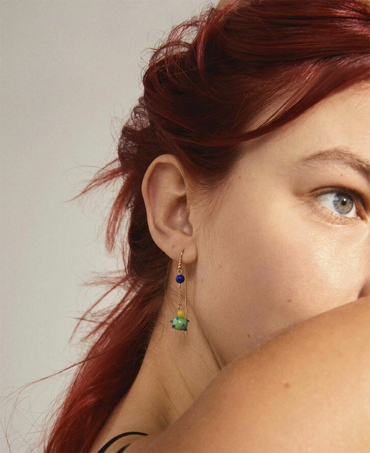 Pilgrim FINULA Asymmetriske Multifarvede øreringe Guldbelagt - Billede 2