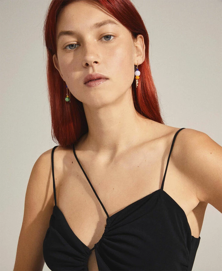 Pilgrim FINULA Asymmetriske Multifarvede øreringe Guldbelagt - Billede 3